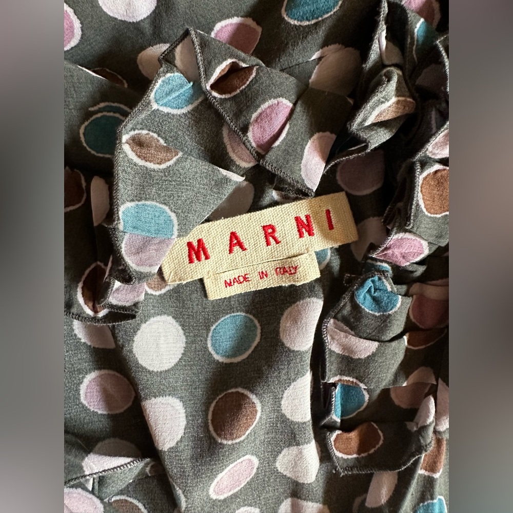 Marni silk designer top made in Italy sz medium to large polka dot print - Picture 8 of 8